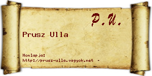 Prusz Ulla névjegykártya